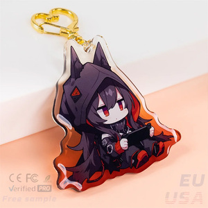 Biểu Tượng Tùy Chỉnh Nhựa Epoxy Holographic Quyến Rũ UV In Ấn Cá Nhân Epoxy Sạch Acrylic Shaker Keychain - Product Image 1