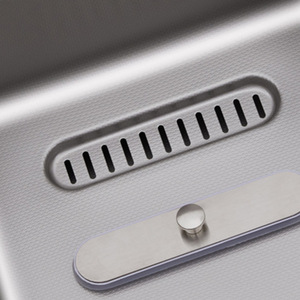 Fregadero Cooper grande de un solo seno, color gris metalizado nano, acero inoxidable SUS304, superficie cepillada, fregadero de cocina empotrable. - Product Image 2