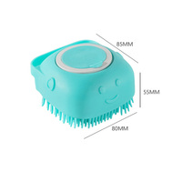 Brosse de bain pour animaux de compagnie, distributeur de savon en silicone, brosse à shampooing, accessoire de massage et de toilettage pour chiens et chats