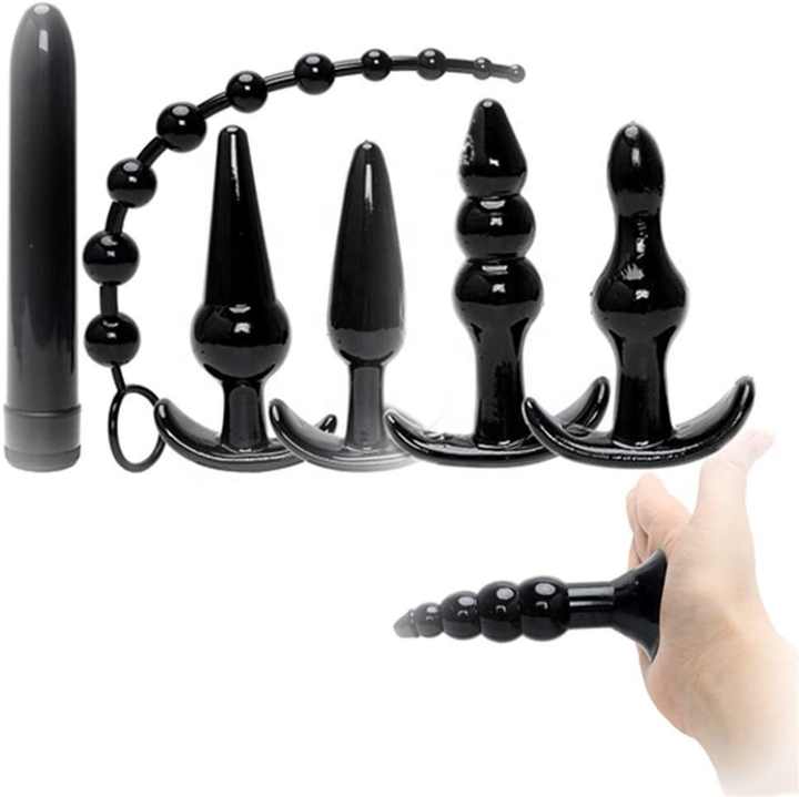 High Quality Anal Sex Toy TPE Anal Plug Set 7 pcs Jelly Anal Plug  