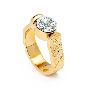 Wholesale large sparkle stones and crystals jewelry woman rings with gold color vintage ladies stone finger ring women