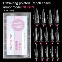 140 pièces/boîte Capsules d'extension d'ongles haute transparence réutilisables extra-longues pour French Manucure