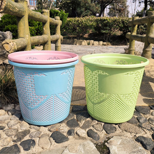 Plastic Storage <b>Baskets</b> Round <b>Stackable</b> For Clothes Toys Household Organizing Mixed Color Linyi Made - Product Image 3