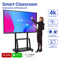 Fabricant OEM Écran interactif intelligent Android OPS 4K 75 pouces Tableau blanc tactile 85 98 pouces