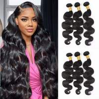 Extensions de cheveux humains vierges brésiliens en gros d'usine, double trame, double épaisseur, cuticules entièrement alignées, prêtes à être expédiées