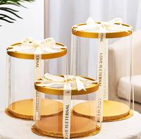 Boîte cadeau transparente personnalisée, qualité alimentaire, pour mariage, anniversaire, fête, boîtes rondes transparentes pour biscuits et gâteaux