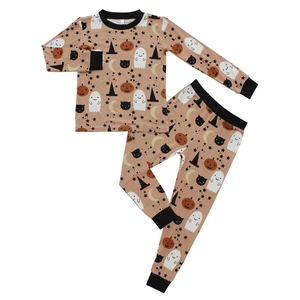 Halloween Kids Unisex <b>Pajamas</b> Set Baby Trick or Treat Print Long Sleeve Cozy Soft Carnival Night Sleeper - Product Image 1