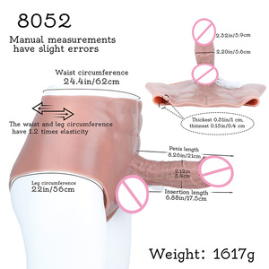 SXXY Foreskin Squirting Solid Dildo Pants With Realistic Abs Design for Women Lesbian Sex Ejaculation Butt Plug Wholesale OEM - Product Image 2