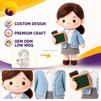 Peluche Mascotte Personnalisée en Tissu Ultra Doux avec Cristaux, Souvenir de Dame de la Pâtisserie, Jouets en Peluche Personnalisés