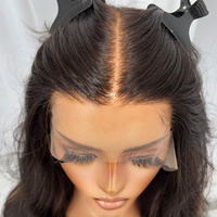 Perruque en dentelle de cheveux humains doublement étirés haute densité, construction à nœuds simples, texture Deep Wave, pointes pleines et volume luxueux