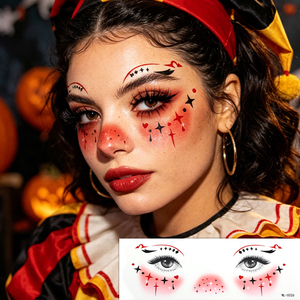Autocollants de <span class=keywords><strong>tatouage</strong></span> temporaire pour le visage, étiquettes privées personnalisées OEM, pour Halloween, maquillage des yeux, tatouages faciaux imperméables en gros pour les fêtes - Product Image 5