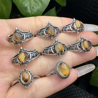 Vente flash - Bagues en cristal - Bijoux populaires - S925 - Apatite bleue - Bagues dorées à l'or fin - Pour cadeau