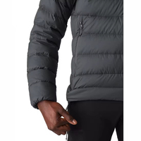 Manteau d'hiver matelassé épais à capuche pour homme, veste longue zippée unie décontractée