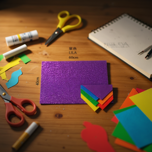 Foglio di Schiuma EVA Ilan Viola Glitterato 60x40cm Materiale per Artigianato - Product Image 3