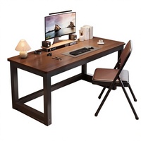 Bureau d'ordinateur rectangulaire moderne et simple en PVC poli pour chambre à coucher, bureau d'étudiant, Chine continentale