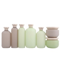 Pot en plastique vide pour crème capillaire, en HDPE gris vert, à large ouverture, pour gommage facial à l'aloe vera, 200g, 250g, 300g, 400g, 500g
