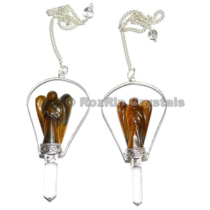 Mayorista de espiral cobre los péndulos con cristal de cuarzo | Espiral cobre los péndulos con cristal de cuarzo - Product Image 6