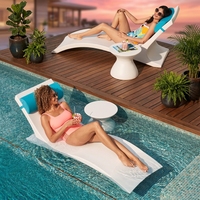 Chaise longue moderne en plastique PE pour l'extérieur, mobilier de jardin pour balcons, piscines, plages et cours