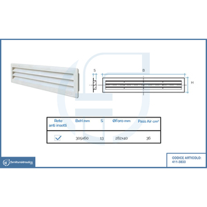Grille de ventilation de climatisation au design industriel moderne, maille 305x60mm, pour bureau, extérieur, sous-sol, entrepôt, salon - Product Image 2