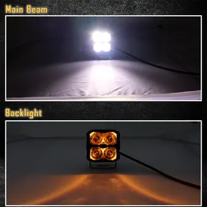 Krachtige 45W Led Werklamp Voor Auto Bumper Gele Lens 12V Auto Led Werklampen