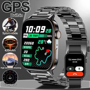 Montre connectée QX17 2.01" 420mAH avec boussole, moniteur de fréquence cardiaque, SpO2, suivi du <span class=keywords><strong>cycle</strong></span> <span class=keywords><strong>menstruel</strong></span> féminin, sports de plein air, étanche IP68 - Product Image 6