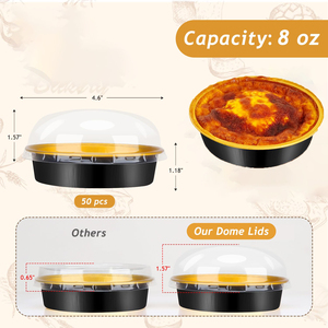 215ml 5 Inch Round Cake Pie Pans Disposable Freezer Ice Cream Dessert Ramekins Aluminum <b>Foil</b> Baking <b>Container</b> - Product Image 2