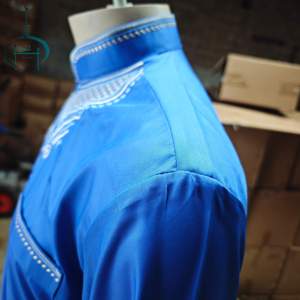 Chất lượng cao QATAR dài tay áo đứng cổ áo hồi giáo khiêm tốn <span class=keywords><strong>Ware</strong></span> người đàn ông thobe - Product Image 4