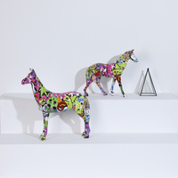 Sculpture de cheval debout de luxe en résine, ornement de bureau, œuvre d'art personnalisée par transfert thermique, décoration intérieure, vente en gros