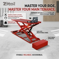 Promotion ZeHoo ZH-MJ-180 Table élévatrice hydraulique à ciseaux électrique 220V pour voitures et motos, capacité 1000 kg, hauteur max. 1200 mm, plateforme 2220 mm