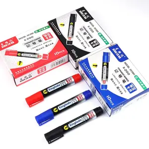 Factory Direct Sales Red Black And Blue Three Color Non Erasable Permanent Ink 2.5mm Round Head Marker Pen Set