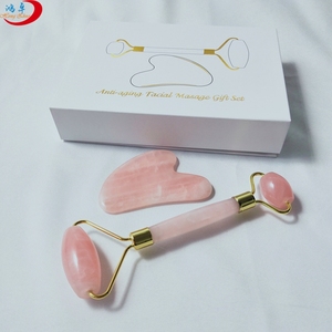 100% naturale <span class=keywords><strong>rosa</strong></span> quarzo <span class=keywords><strong>rosa</strong></span> saldato del viso rullo di <span class=keywords><strong>giada</strong></span> per il massaggio viso - Product Image 3