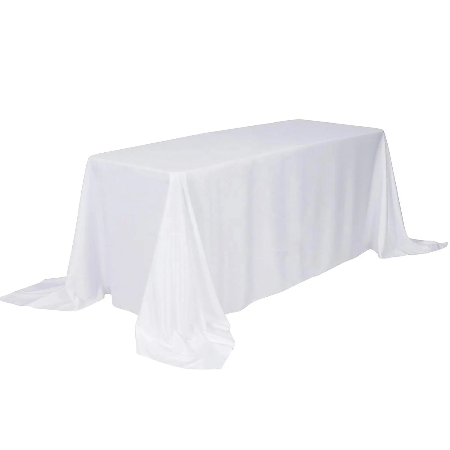 2022 brand new Luxury rectangle white polyester table cloth wedding table cover Suitable for everyday dinners or weddings