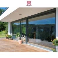Balcon Patio porte extérieure en aluminium 6 portes feuille quatre pistes porte coulissante en verre électrique intelligent
