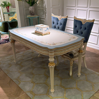 Table de salle à manger style shabby chic, romantique, vintage, peinte à la main, à motifs floraux, à bords festonnés, pour cuisine, bistrot, café, appartement