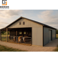 Structure en acier préfabriquée courbée de haute qualité, portique de bâtiment, poulailler, ferme, galvanisée, taille personnalisée, facile à assembler