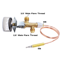 Kit de vanne de sécurité anti-flamme au gaz propane GPL avec thermocouple pour foyers extérieurs, cuisinières, chauffages