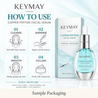 Sérum Visage au Cuivre Peptidique Marque Blanche Acide Hyaluronique Vitamine C E Anti-rides Éclaircissant Hydratant Soin de la Peau OEM ODM 30ml