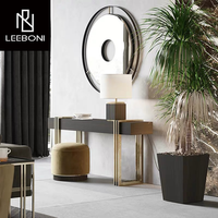 Table d'entrée simple en acier inoxydable miroir design de luxe table console en bois