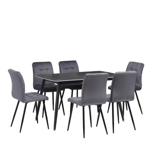 High-End Modern Kitchen <strong>Table</strong> Set Simple Design Sintered Stone Dining <strong>Table</strong> with 6 Chairs <strong>Mesas</strong> De Comedor for Sale - Product Image 2