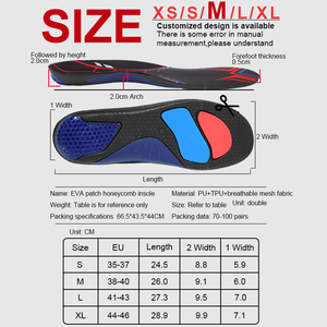 แผ่นรองรองเท้ากีฬาแบบรังผึ้ง EVA สำหรับทุกเพศ รองรับอุ้งเท้า ลดแรงกระแทก เหมาะสำหรับบาสเกตบอล วิ่ง น้ำหนักเบา - Product Image 5