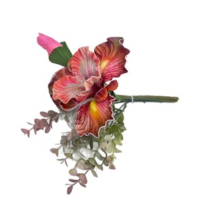 Bouquet d'iris artificiels Floraville, violet, rouge, blanc, fleurs en plastique pour la décoration de la maison, arrangement en vase avec bouteille de recharge de 500 ml - Product Image 5