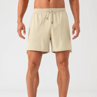 Shorts de sport pour hommes à séchage rapide, en Spandex/Nylon, taille mi-haute, cordon élastique, respirant, coupe-vent, léger, écologique, avec fermeture éclair