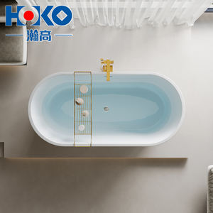 <span class=keywords><strong>Baignoire</strong></span> en acrylique autoportante à LED au design moderne <span class=keywords><strong>Baignoire</strong></span> <span class=keywords><strong>rectangulaire</strong></span> ovale à surface solide blanche pour adultes à usage hôtelier - Product Image 3