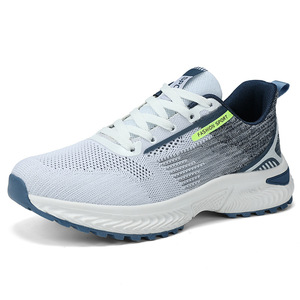 Men's White Mesh Walking <b>Shoes</b> Lace-up Round Toe Breathable Rubber Outsole EVA Midsole All Seasons Casual Sneakers - Product Image 3