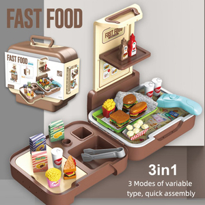 Porte-documents 2 en 1 53 pièces, jouets de simulation, boutique de jouets pour enfants, nourriture, <span class=keywords><strong>cuisine</strong></span>, Burger jouets - Product Image 5