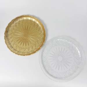 JS-623จานพลาสติกใสทรงกลมลายนูนสีอาหารเกรดอาหารขนมถั่วขนมปังเบเกอรี่ถาดเสิร์ฟ - Product Image 2