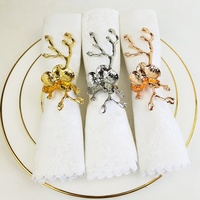 Anneaux de serviette décoratifs en métal doré en forme d'orchidées pour la rentrée scolaire - Décoration de table de luxe écologique