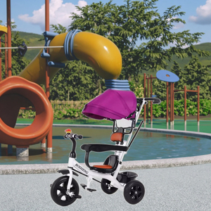 2025 <span class=keywords><strong>poussette</strong></span> de bébé de tricycle en plastique pour enfants à la mode avec parasol pour 1-5 ans beau prix - Product Image 2