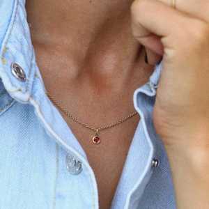 Componentes Básicos para Joyería DIY: Collar con Colgante de 12 Piedras de Nacimiento en Acero Inoxidable 304, Bañado al Vacío en Oro de 18K, 3mm - Product Image 4