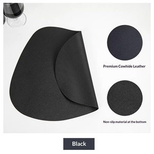 Irregular PU Leather Eco-Friendly Customizable Dining Table <b>Mat</b> Anti Slip Anti Scald PC Raised Point Design Hotel Western - Product Image 5